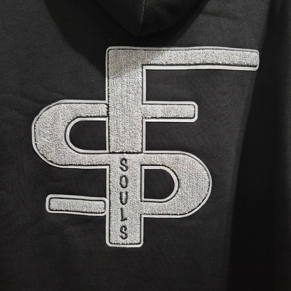 Men's Fearless Souls Black Hoodie with Gray Logo Size L nwot - Picture 3 of 8